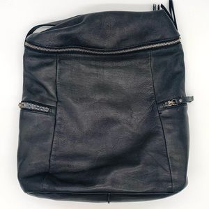 Black Leather Bookbag